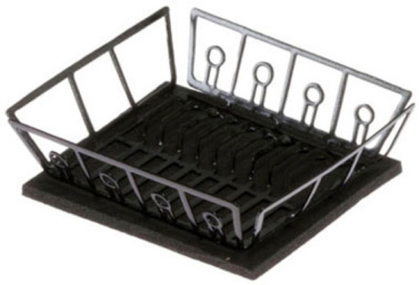 INTERNATIONAL MINIATURES - 1" Scale Dollhouse Miniature - Black Dish Drainer With Mat (65268) 731851652680