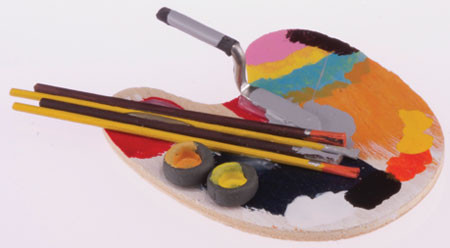 INTERNATIONAL MINIATURES - 1" Scale Artist Palette Set Dollhouse Miniature (65279) 731851652796