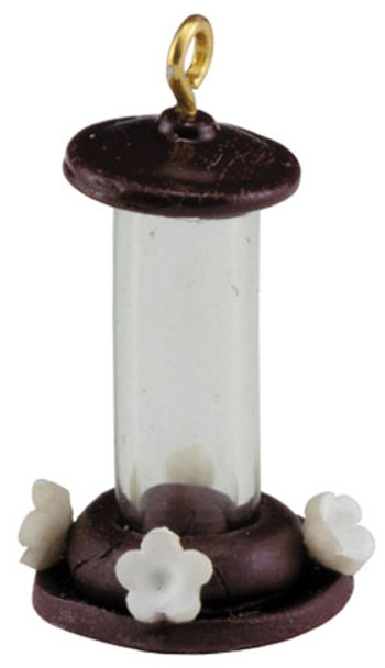 INTERNATIONAL MINIATURES - 1" Scale Humming Bird Feeder Dark Red Dollhouse Miniature (65622) 731851656220