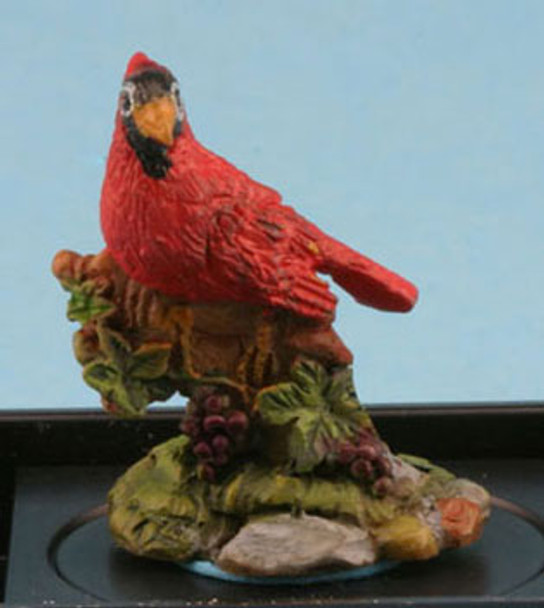 JENNETTA KENDALL - 1 Inch Scale Dollhouse Miniature - Cardinal (hand Painted Bird Figurine) (JKMJC05)