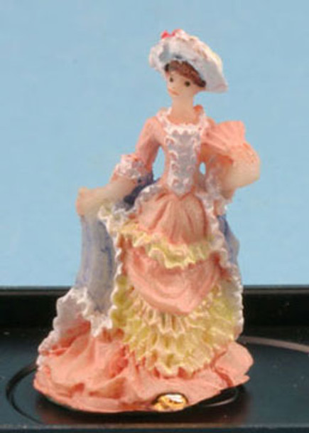 JENNETTA KENDALL - 1" Scale Dollhouse Miniature - Victorian Lady Figurine (Pastel Pink & Blue) (ME10)