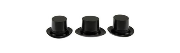 JOSHUA'S - 1 Inch Scale Dollhouse Miniature - Plastic Top Hats Black (JOS8614) 715354107670