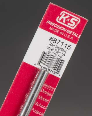 K & S METALS - Round Stainless Steel Tube 1/4in. x 12in. (87115) 614121871151