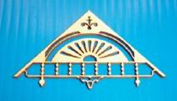LAZER TECH TRIMS - Half Scale (1/2" Scale) Dollhouse Miniature - (basswood) Apex Trim 2 13/16 W By 1 5/8 H (LT1003)