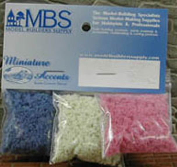 MODEL BUILDERS SUPPLY - 1" Scale Dollhouse Miniature - Blossom Garden Foamies/ Blue, White, Pink (BLGRMX1)