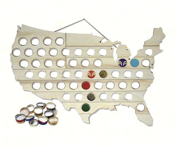 MARK FELDSTEIN - USA Map Shaped Beer Cap Collector's Trap MFMBBCH 789683041097