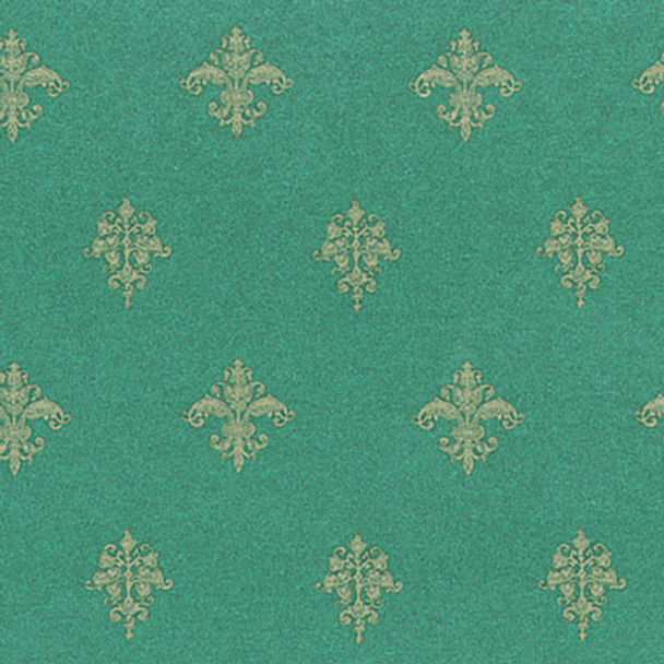 MINI GRAPHICS - 1 Inch Scale Dollhouse Miniature - Wallpaper: Majestic Emerald - PACK OF 3 SHEETS (MG111D23) (111D3) 725104111239