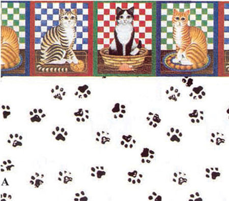 MINI GRAPHICS - 1 Inch Scale Dollhouse Miniature - Wallpaper: Cats Meow - PACK OF 3 SHEETS (MG209D2) 725104209028