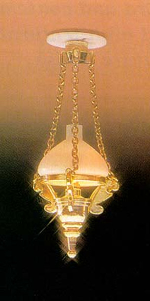 MINIATURE HOUSE - 1 Inch Scale Dollhouse HANGING LIGHT WHITE and GOLD (632) 783970006325
