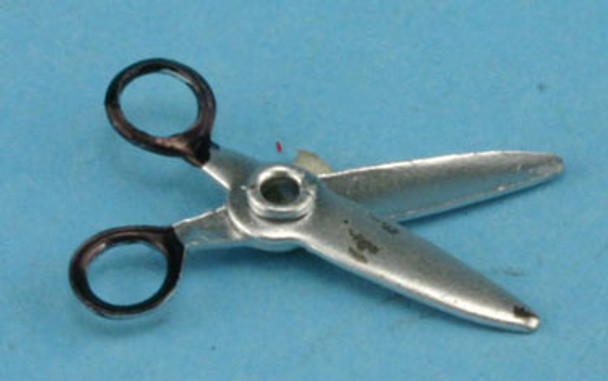 MULTI MINIS - 1 Inch Scale Dollhouse Miniature - Silver Scissors With Black Handles (MUL546) 749939619197