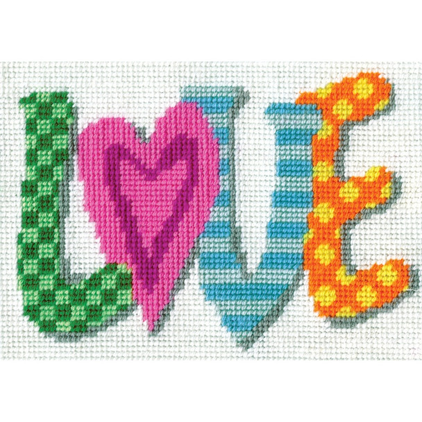 TOBIN - Love Needlepoint Kit - 7"X5" Stitched In Yarn (DW2568) 021465025681