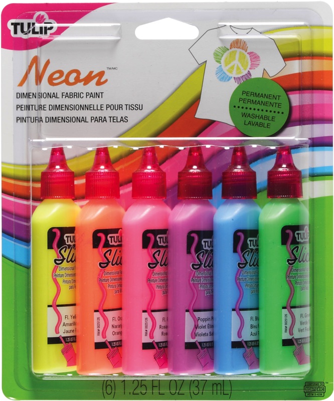 Buy the I Love To Create - Tulip Dimensional Fabric Paints 1.25oz 6/Pkg-Neon  (Tsk-29027) 017754290274 on SALE at www.