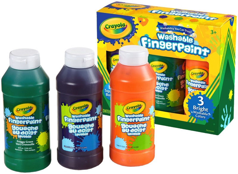 Crayola Washable Finger Paint 8oz 3/Pkg-Primary