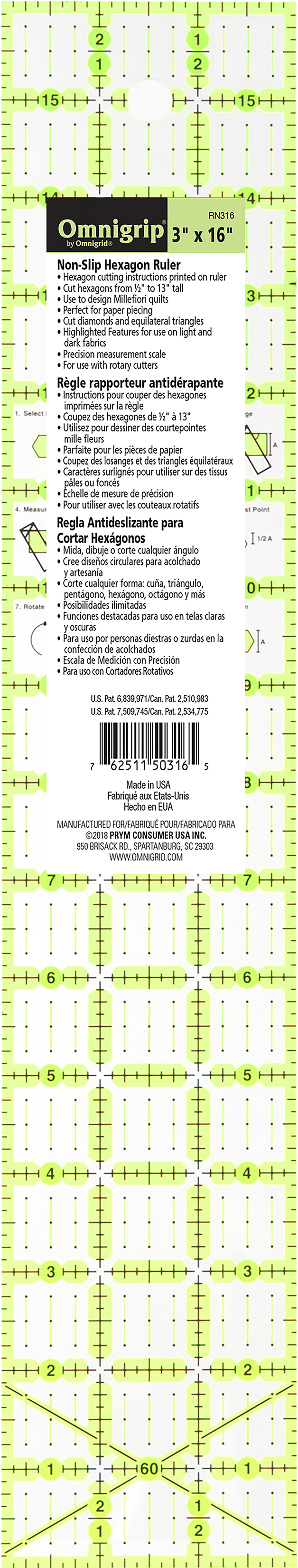 Omnigrip Non-Slip Quilter's Ruler