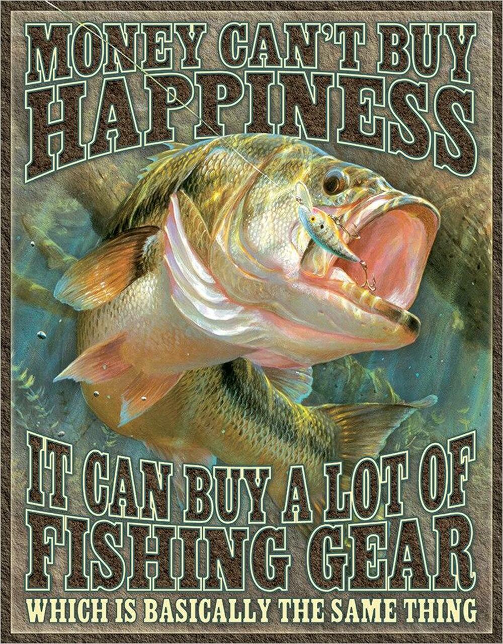 Desperate Signs - Fishing Happiness Tin Sign (2356)