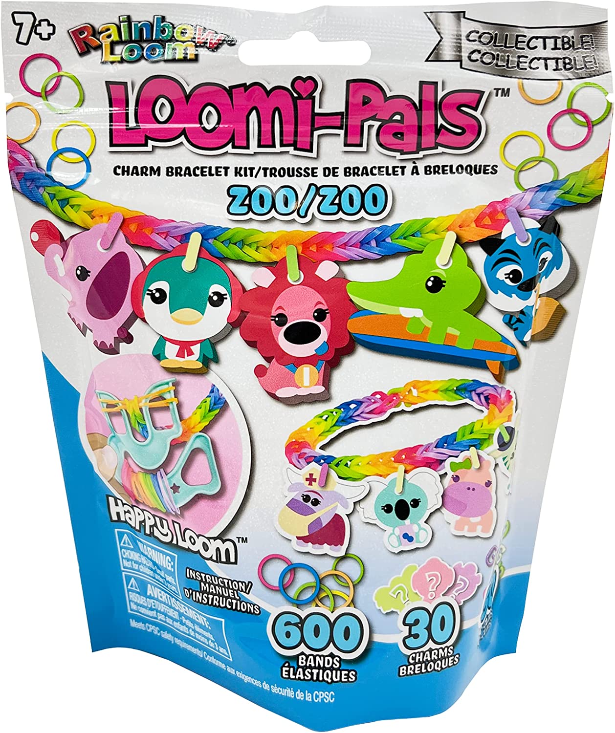  Rainbow Loom® Loomi-Pals Dino Collectible, Features 30 Mystery  Cute Dino Themed Charms and 600 Colorful Rubber Bands All in a RESEALABLE  Bag, Great Gifts for Boys and Girls 7+ : Toys