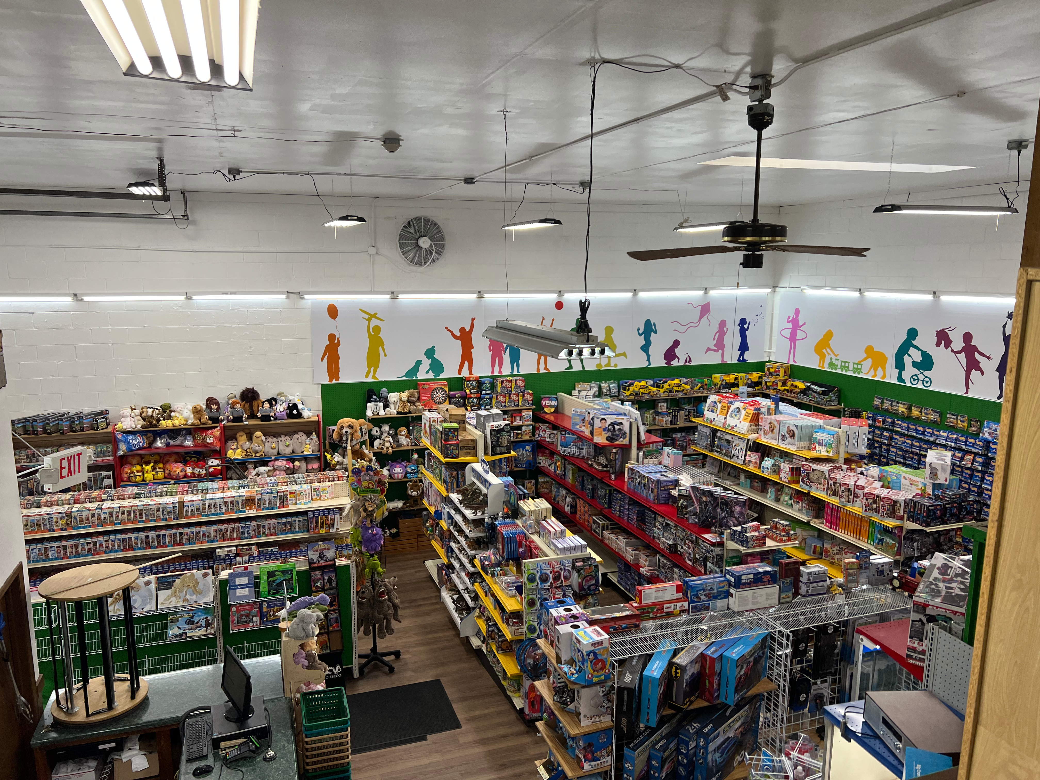 overhead view of expanded toy department area overhead view of expanded toy department area