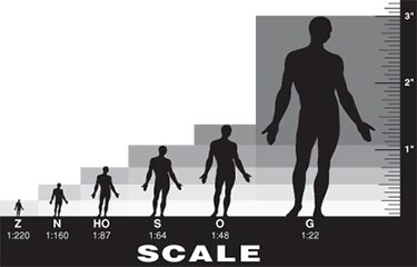 o scale in inches