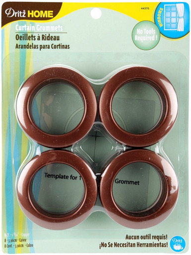 Buy the Dritz Curtain Grommets 1-9/16 Inner Diameter Plastic 8/Pkg-Copper  (443-70) 072879443707 on SALE at www.