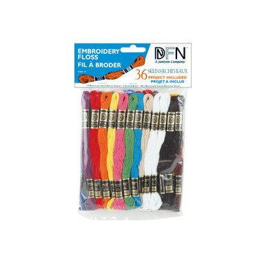 Janlynn Cotton Embroidery Floss Pack 8.7yd 36-Pkg-Variegated Colors