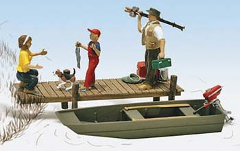 WOODLAND SCENICS - O Scale Family Fishing Miniature Figures Set (A2756 ...
