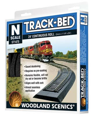Woodland Scenics N Scale Track Bed Roadbed – 24-Foot Roll, Black (ST1475)