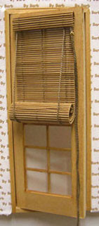 BY BARB: 1" Scale Dollhouse Miniature - Bamboo Roll Up Shade For Doors  (BB10D)