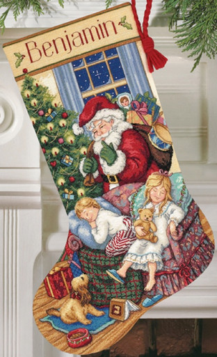 Dimensions Gold Collection Holy Night Stocking Counted Cross-Stitch Kit