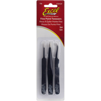 Excel 4-Piece Tweezers Set