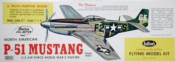 GUILLOWs North American P-51 Mustang Balsa Wood Airplane Model Kit  