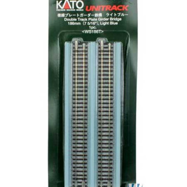 Kato N 186 Mm Doppelgleisbrücke, Blau – Für Unitrack-Modellbahn, Spur N