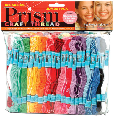 Janlynn Craft Thread Jumbo Pack 9.9yd 105/Pkg-Assorted Colors