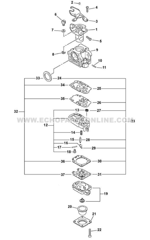 ekoページ Echo SRM-261T Carburetor A021000700 OEM | Genuine Part