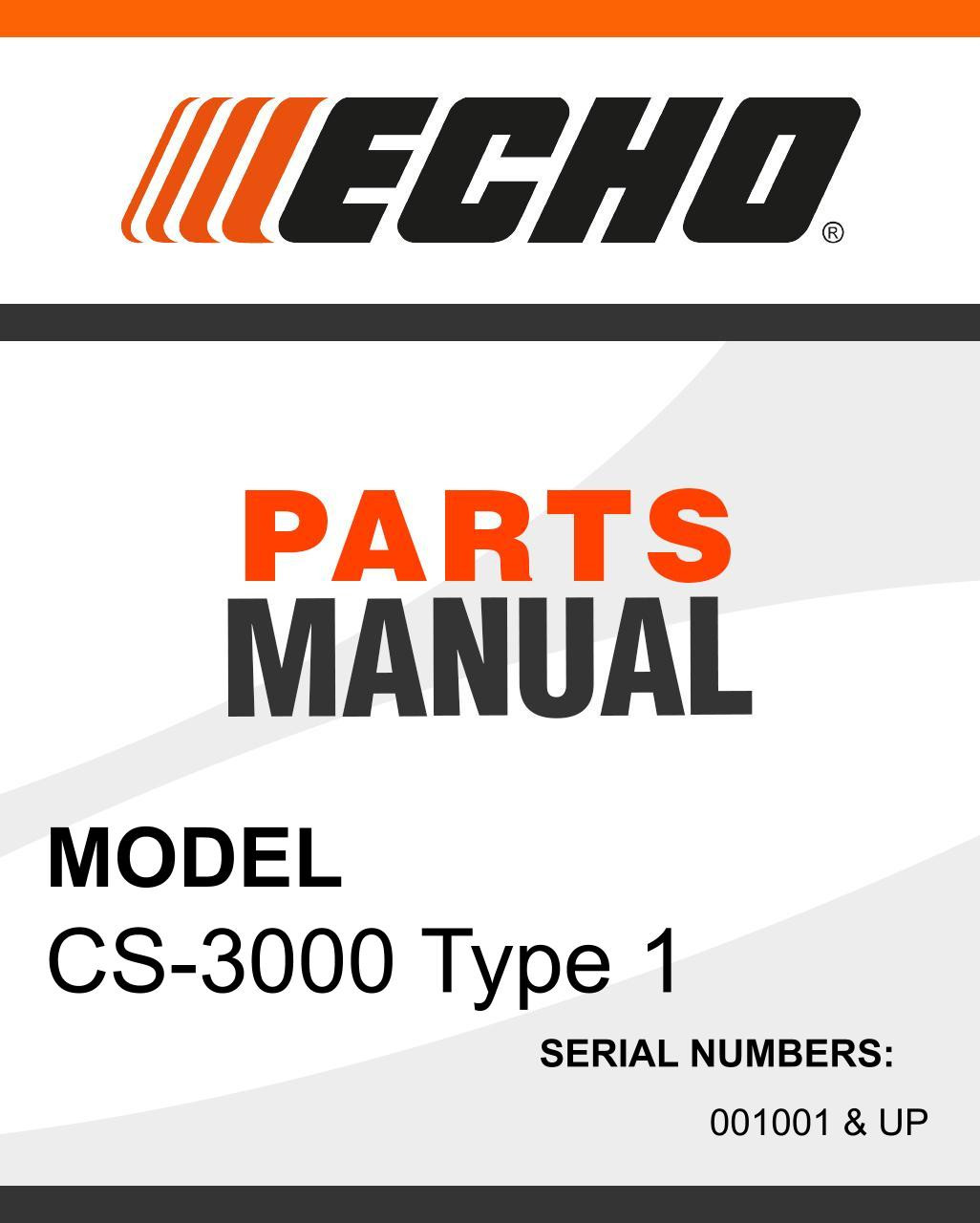 Cs 3000 Echo CS-3000 SN-001001 & UP parts manual | Echo Parts