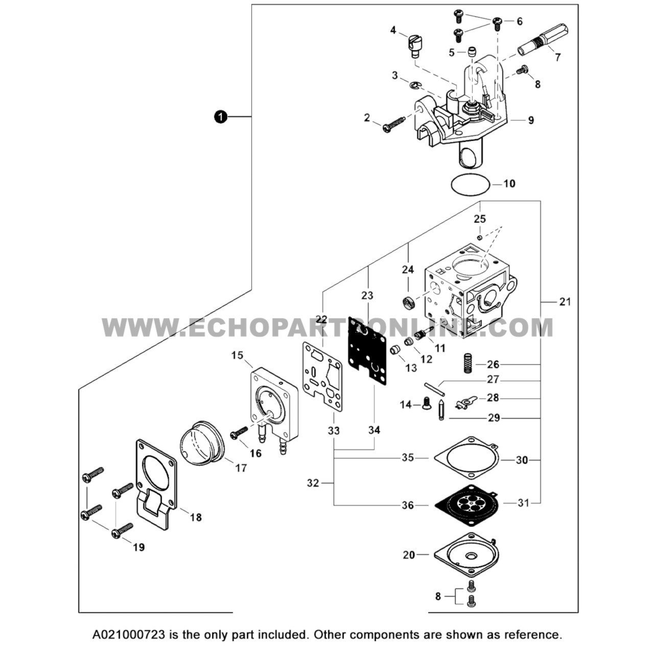 Echo GT 200R Carburetor A021000723 OEM | Genuine Part