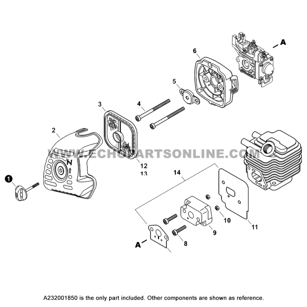 Echo SRM 225 Air Filter Cover A232001850 OEM | Genuine Part