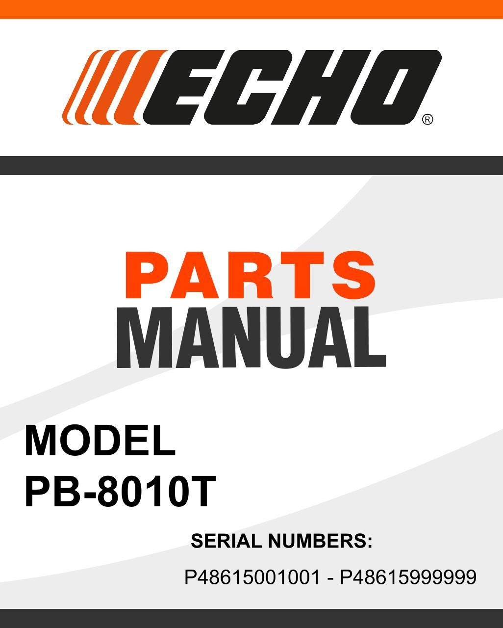 Echo PB8010T SN P48615001001 P48615999999 parts manual Echo Parts