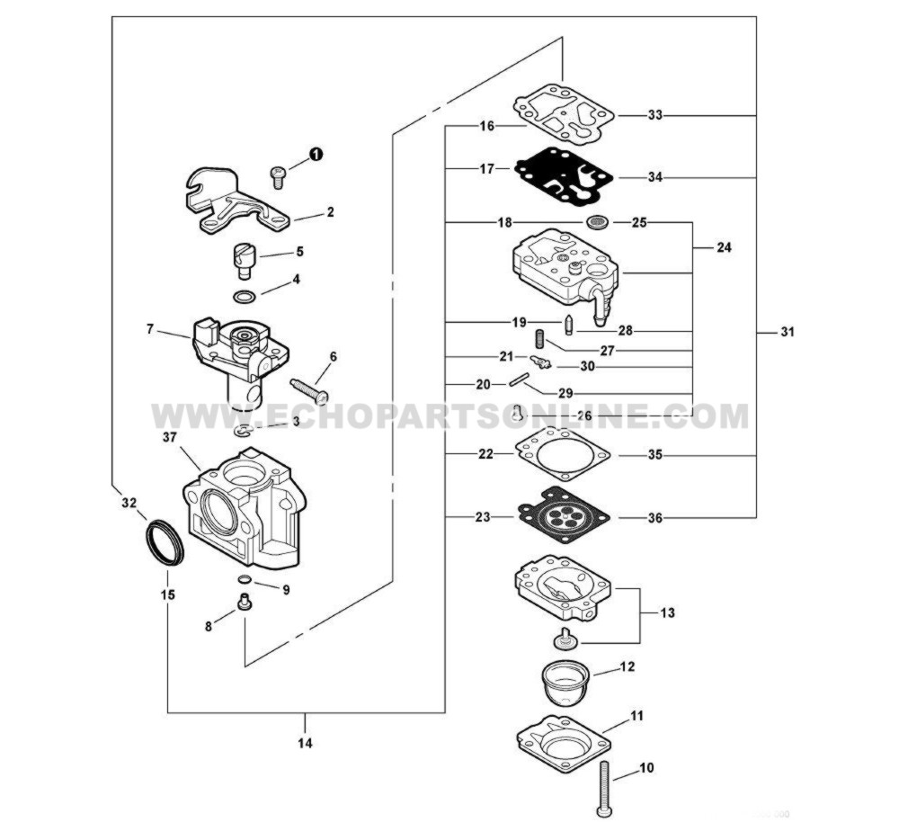Echo A021000053 SRM260 Carburetor OEM Echo Parts