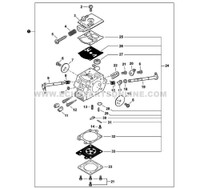 Parts lookup Echo CS-400 Carburetor A021001921 diagram