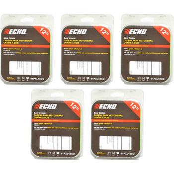 CHAINSAW CHAIN BY ECHO  91PXL AdvanceCut,  PITCH 3/8" LP, 12" BAR, 0.050" GAUGE, 45 DL  PK5