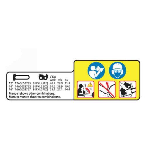 ECHO X505009430 - LABEL CAUTION CHAINSAW