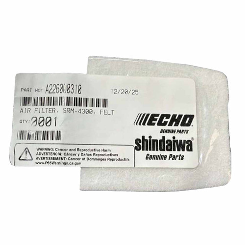 A226000310 AIR FILTER SRM4300 FELT ECHO Genuine OEM Part