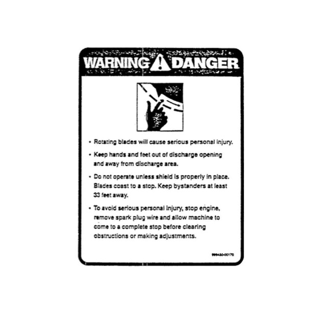 ECHO 99945000170 - DECAL ROTATING BLADE - NO LONGER AVAILABLE