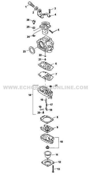 Parts Lookup Echo SRM 2601 Carburetor 12300057732 Diagram