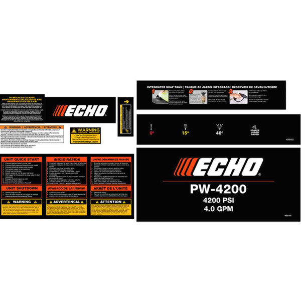 ECHO YH653001130 - SET PW-4200 LABEL