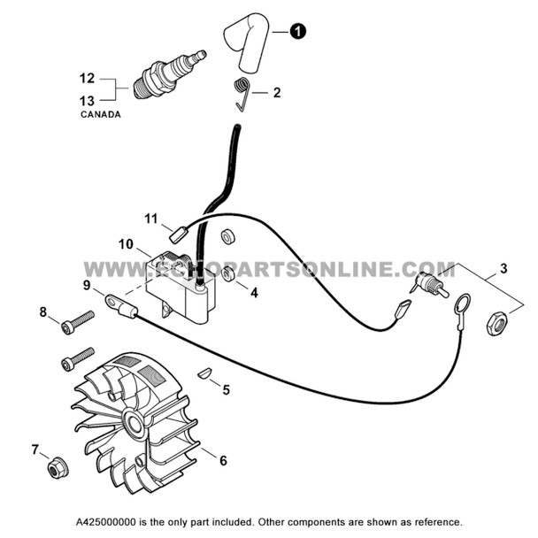 Parts lookup Echo CS 370 Spark Plug A425000000 OEM diagram Parts lookup Echo CS 370 Spark Plug A425000000 OEM diagram