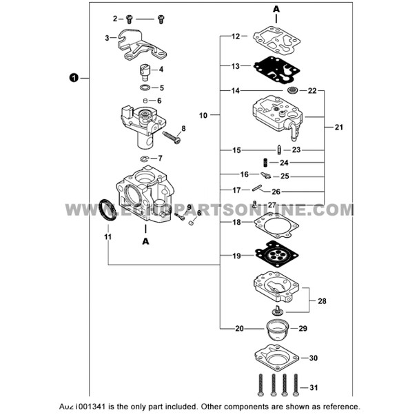 Parts lookup Echo SRM 280T Carburetor A021001341 OEM diagram Parts lookup Echo SRM 280T Carburetor A021001341 OEM diagram
