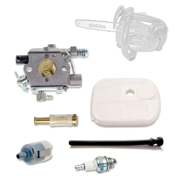 SHINDAIWA 326T COMPLETE CARBURETOR AIR-OIL-FUEL FILTERS SPARK PLUG FUEL LINE KIT OEM SHINDAIWA 326T COMPLETE CARBURETOR AIR-OIL-FUEL FILTERS SPARK PLUG FUEL LINE KIT OEM