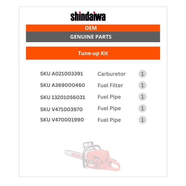 SHINDAIWA 490 COMPLETE CARBURETOR FUEL FILTER-LINES KIT OEM SHINDAIWA 490 COMPLETE CARBURETOR FUEL FILTER-LINES KIT OEM