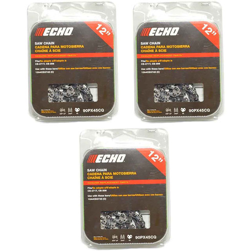 3 Pack of 90PX45CQ Echo AdvanceCut Chain - 12